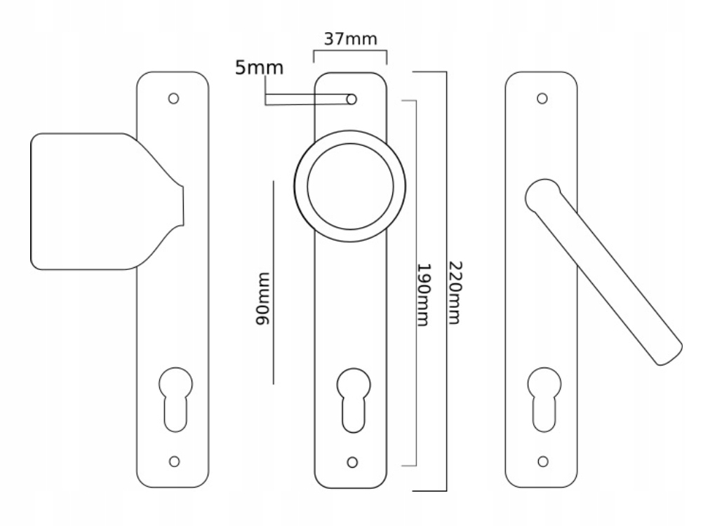 Klamka do furtek i bram na wkładkę czarna Kod producenta kl fu std