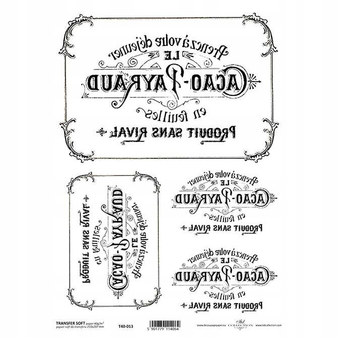 Papier Do Transferu Soft A4 T40-013 napisy