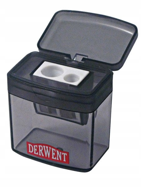 Temperówka podwójna do kredek pojemnikiem Derwent