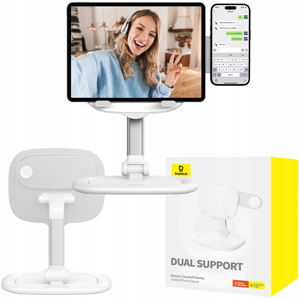 Nastavitelný stojan a stojan na stůl 2v1 pro Apple iPad a iPhone