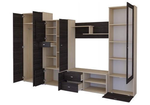 Meblościanka PARMA S 330cm SZAFA RTV WITR - JESION Kolor mebla jesion