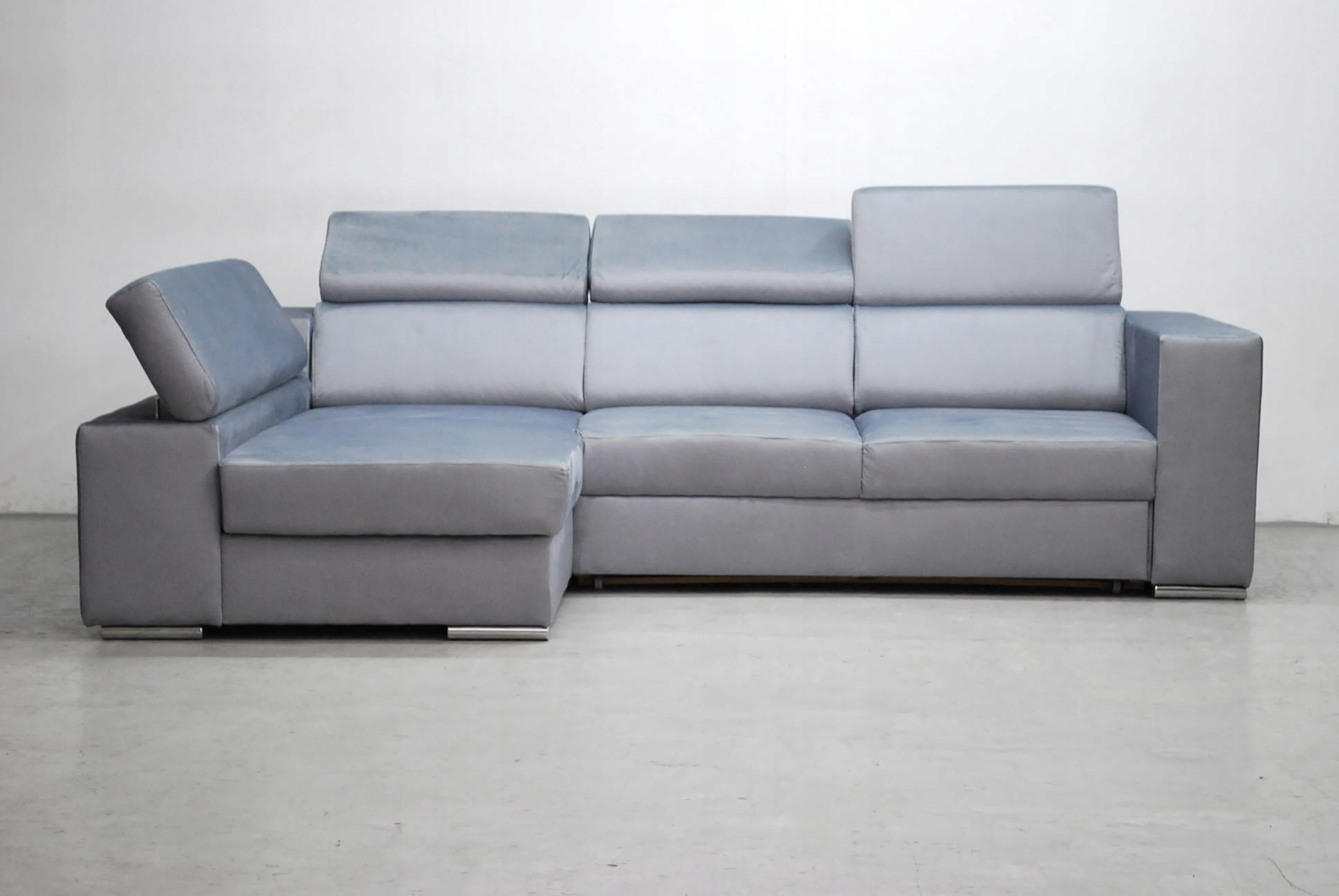 RJO DESIGN NOWOCZESNY NAROŻNIK funkcja spania pojemnik regulowane oparcie Wielkość większa