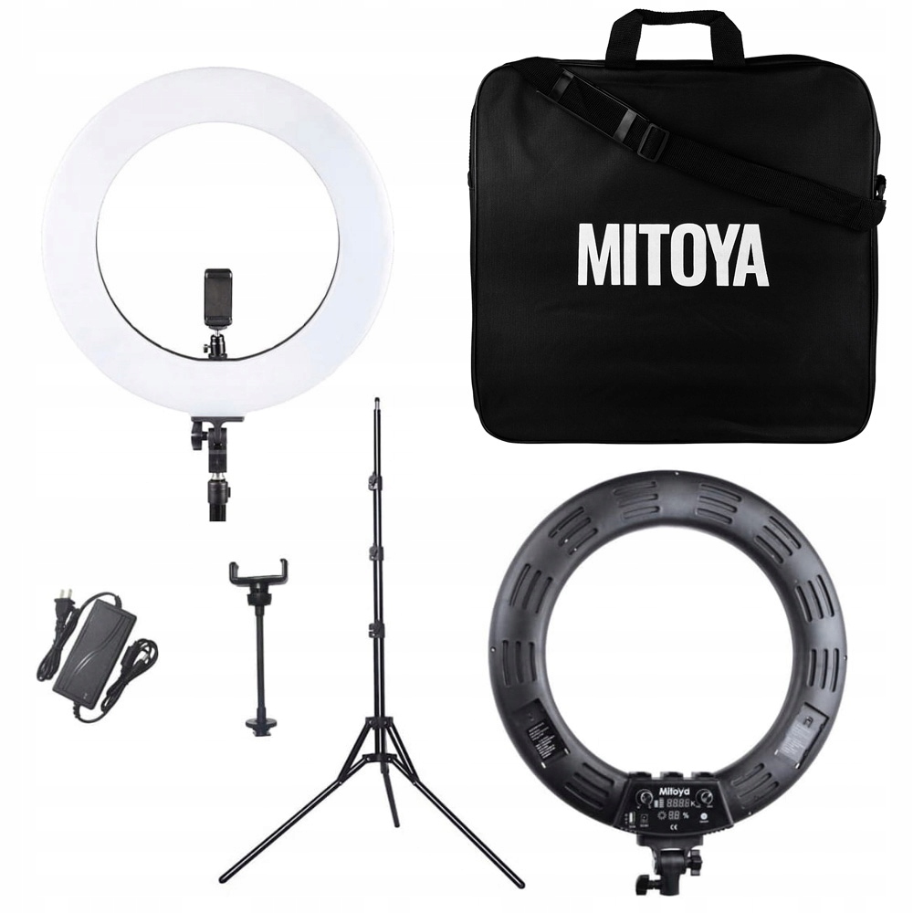 Zestaw Lampa pierścieniowa Mitoya RL-480 II 60W Statyw Uchwyt Telefon Torba-Zdjęcie-0