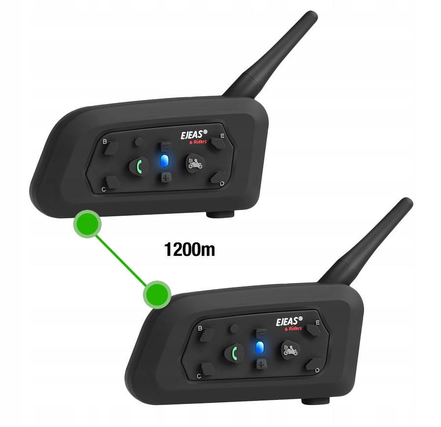 Interkom motocyklowy EJEAS V6 PRO BLUETOOTH 1200M Model V6 PRO