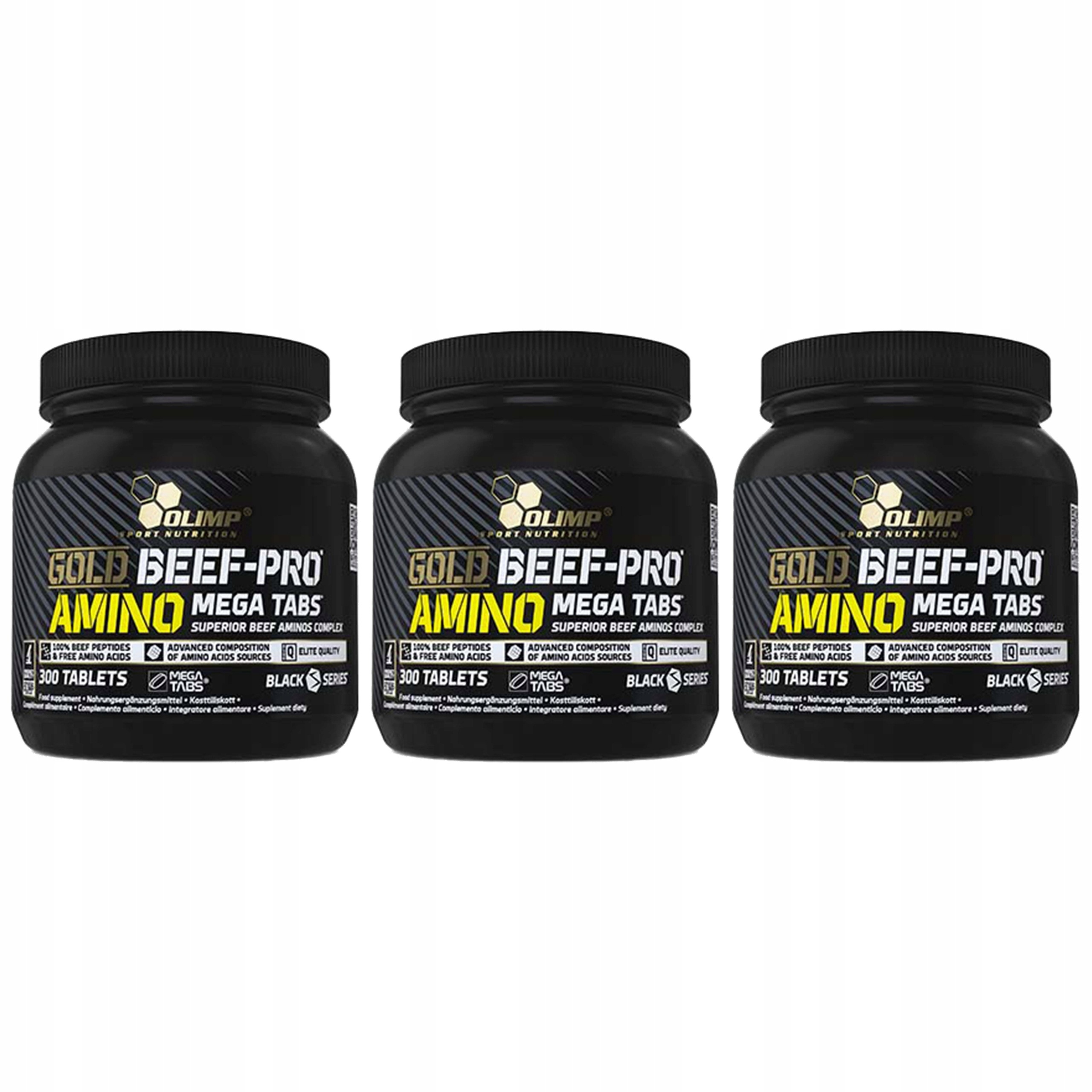 3x Olimp Gold Beef-Pro Amino 300tabs Aminokyseliny vysoké kvality