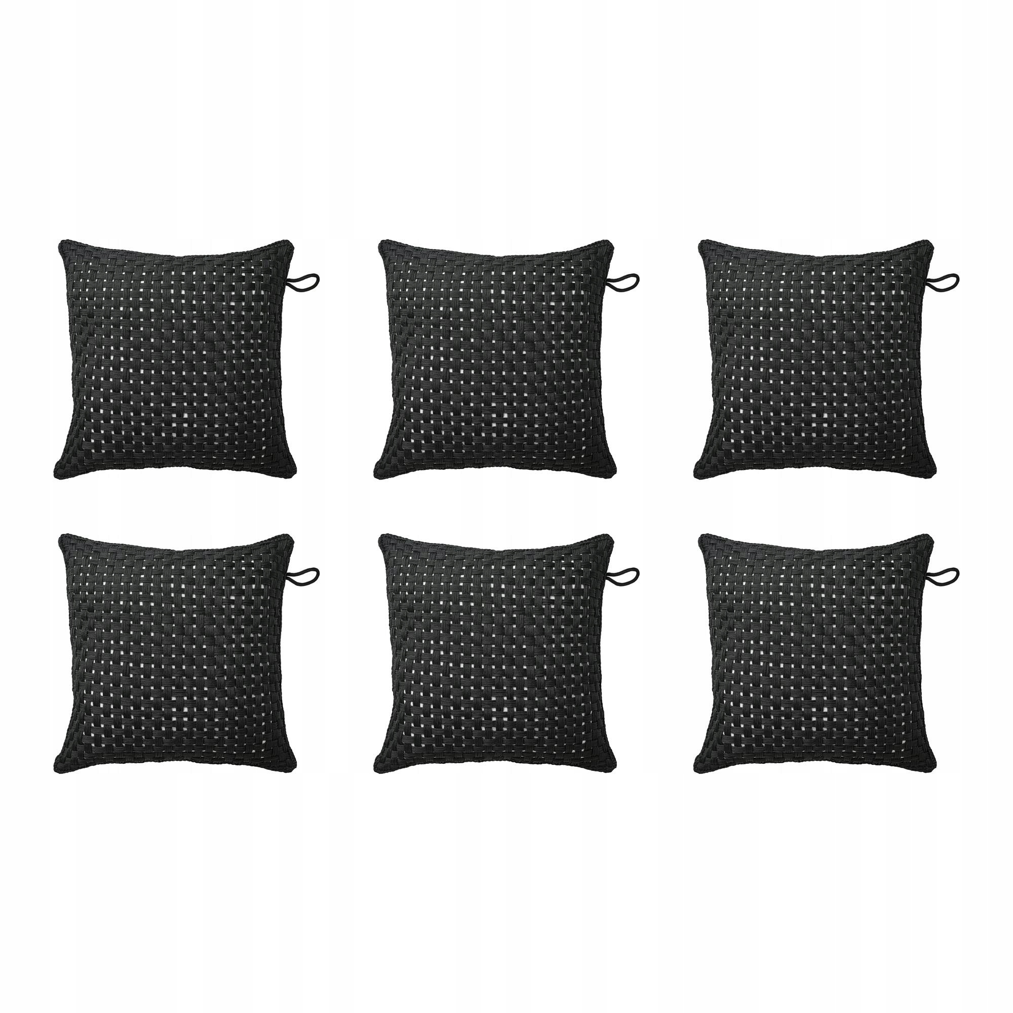 6 ks Povlak na polštář Tofto černý 50x50 cm do interiéru i exteriéru
