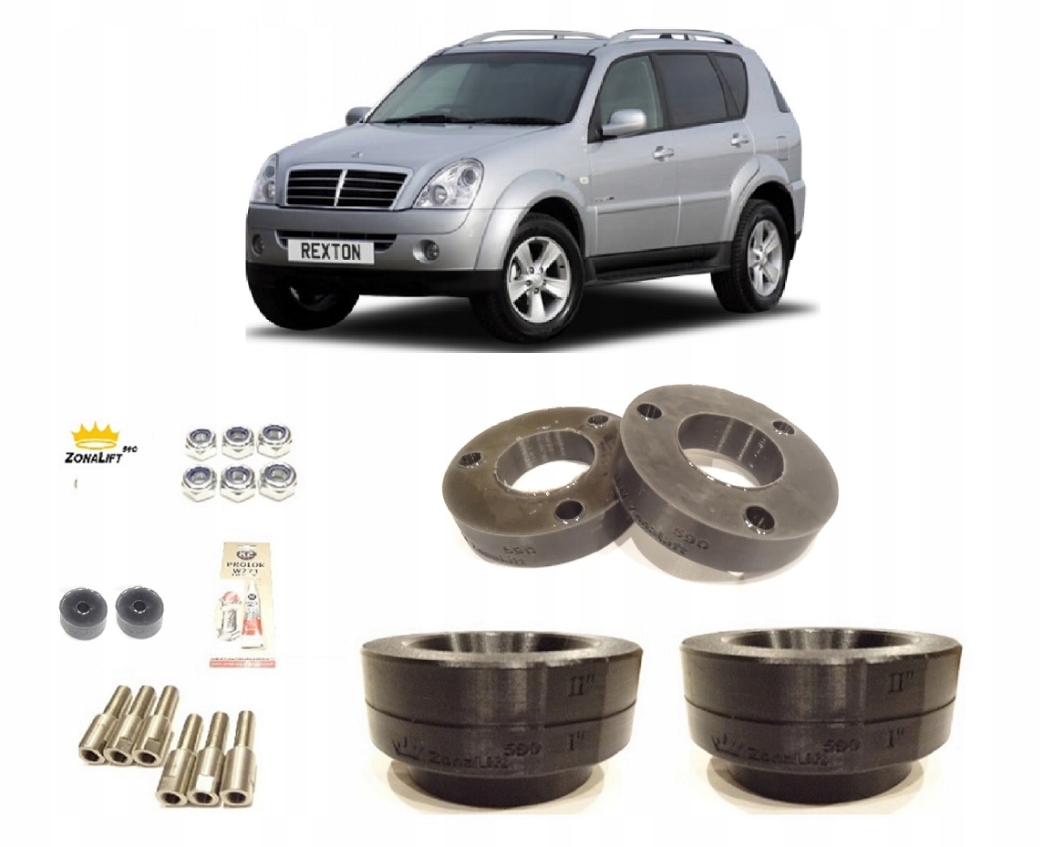 SsangYong Rexton I Podkałki pod sprężyny + 50mm / Lift 2 cale Zona Lift 590