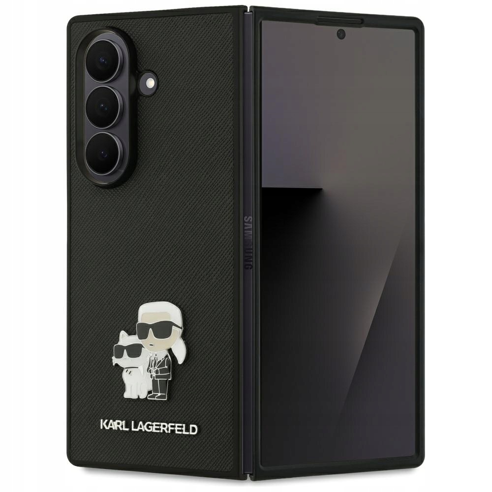 Pouzdro Karl Lagerfeld Saffiano Karl&Choupette Pin pro Samsung Z Fold7