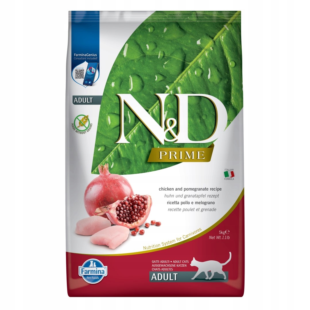 Levně Farmina N&d Prime Chicken Adult 5kg Suché Krmivo Pro Kočky Kuře s granátovým jablkem