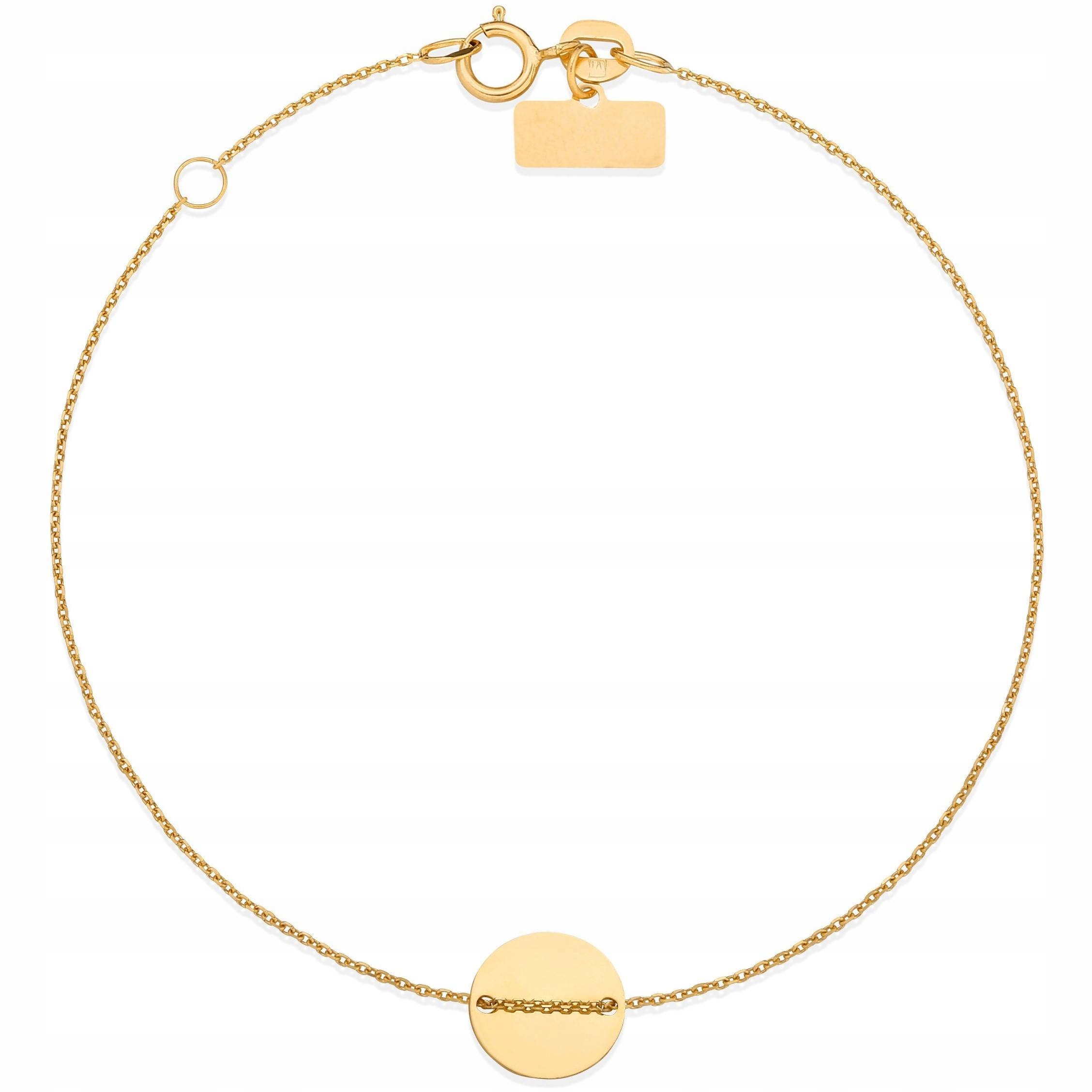 

Złota bransoletka 333 Celebrytka Kółko Grawer