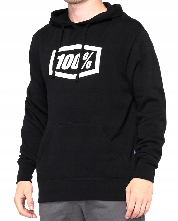 Bluza z kapturem 100% Icon Black r. S %%%%