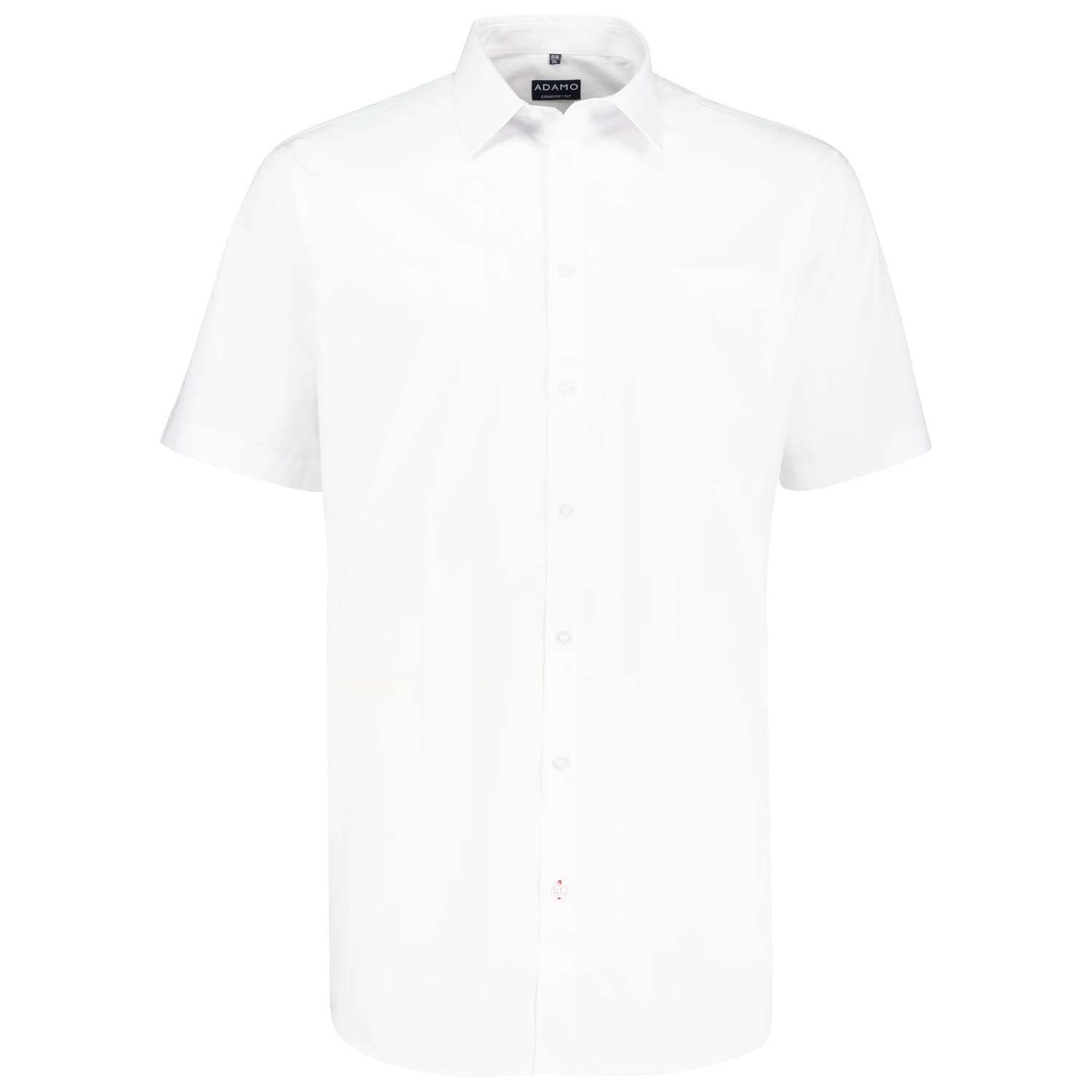 Velká Pánská Košile Hladká s krátkým rukávem, bílá Adamo