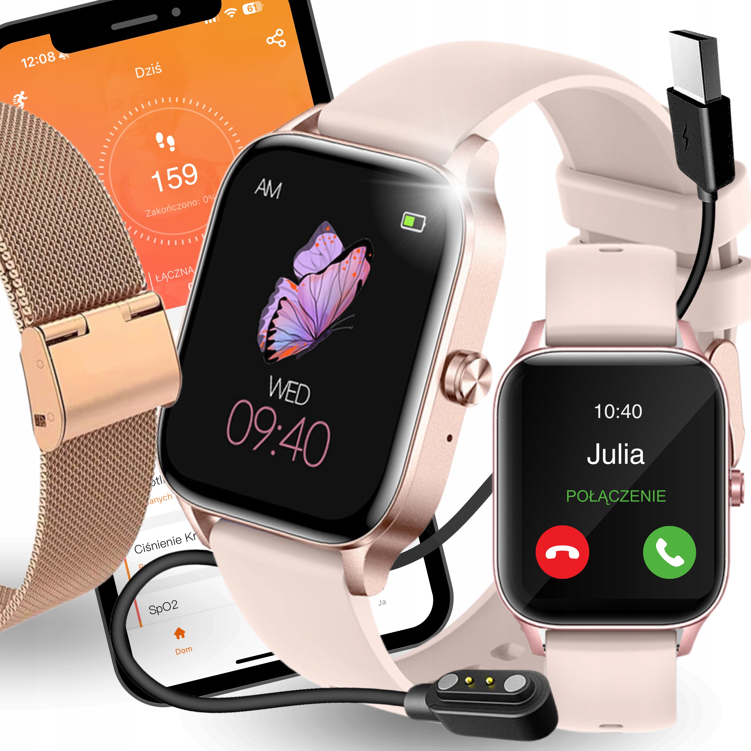 Chytré Hodinky Dámské Hodinky Menu V Pl Hovory Voděodolné Elegantní Dárek