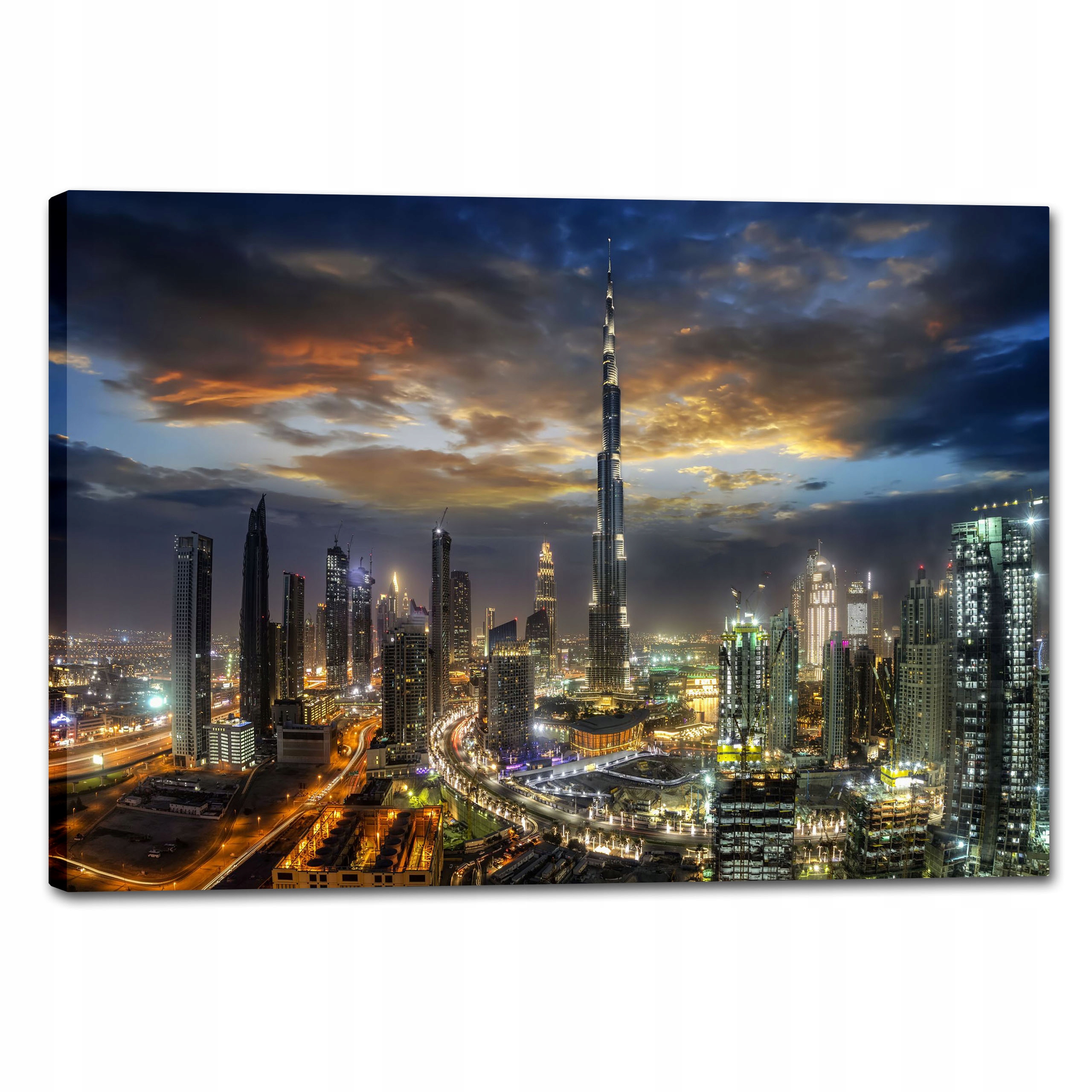Obraz Na Plátně Do Obývacího Pokoje Moderní Město V Noci Dubai 120x80