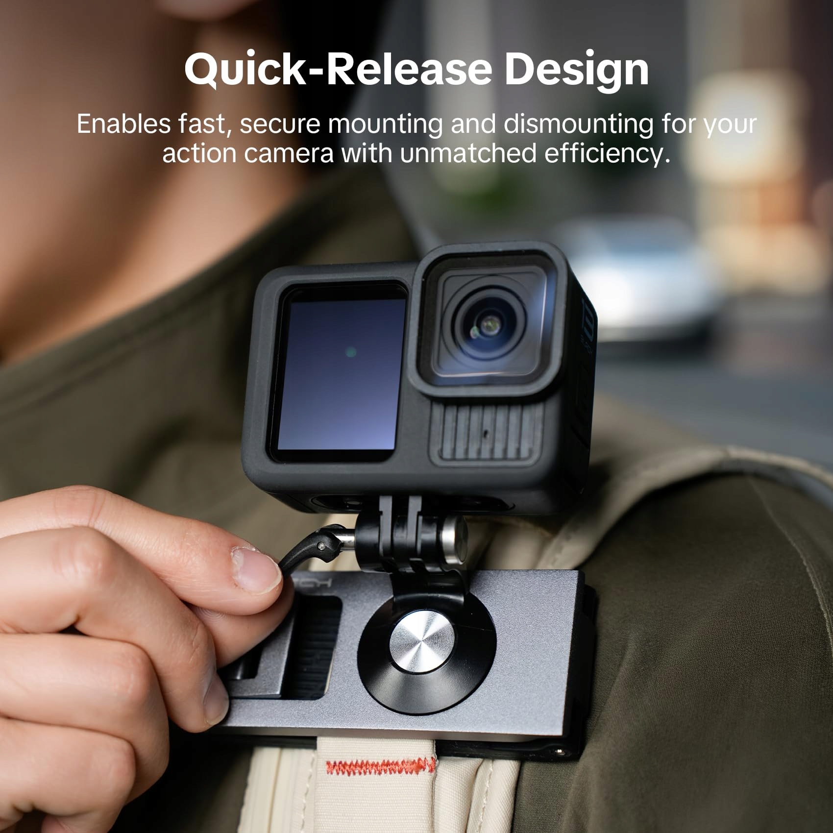 PGYTECH Uchwyt Na Szelkę Plecaka Do GoPro DJI Insta360 Kamera Action — miniatura 2