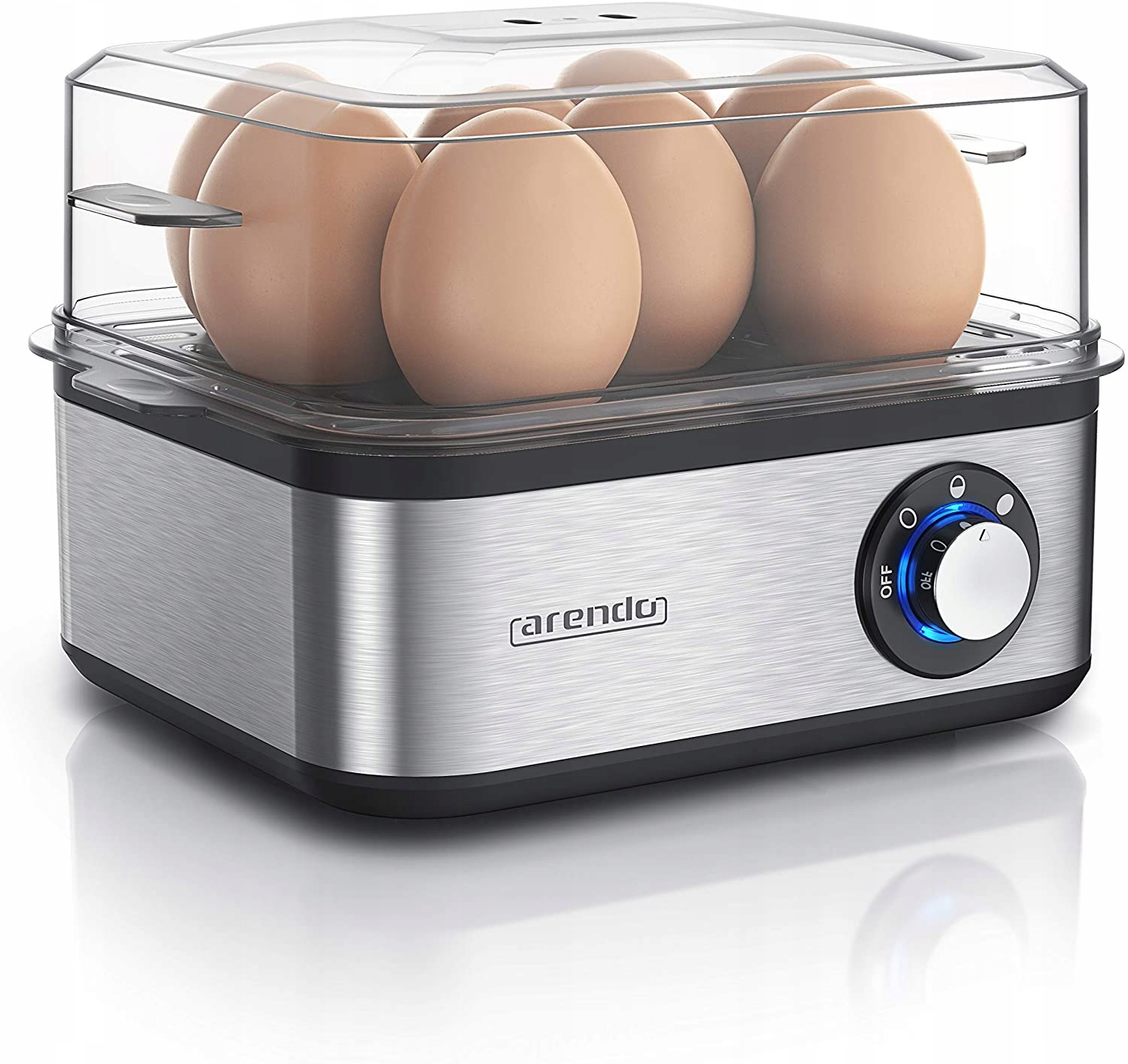 Jajowar 8 Jajek Regulacja Stal Nierdzewna Srebrny Premium