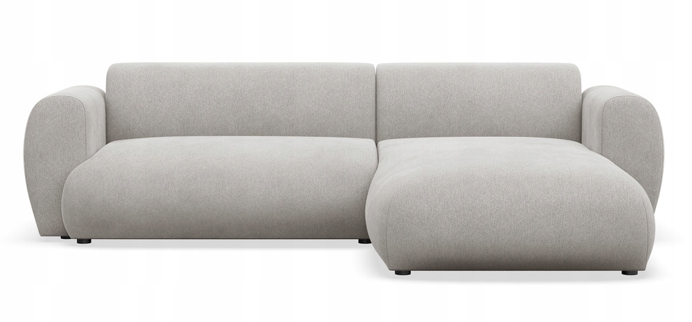 Rohová Sedací Souprava s funkcí spaní Emia L-pravostranná, světle šedá žinylka