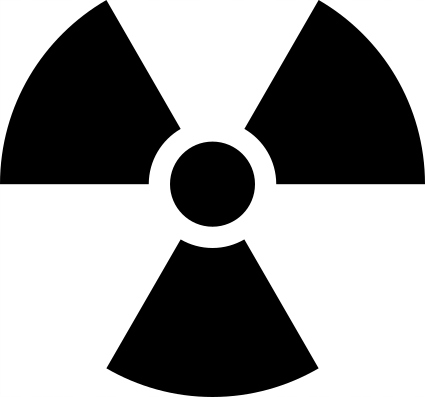 Naklejka bez tła na samochód radioaktywność Nuclear 18 x 19,3 cm