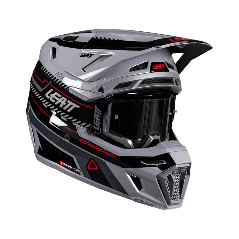 Motocyklová Prilba S Okuliarmi Leatt Kit Moto 8.5 Grey M