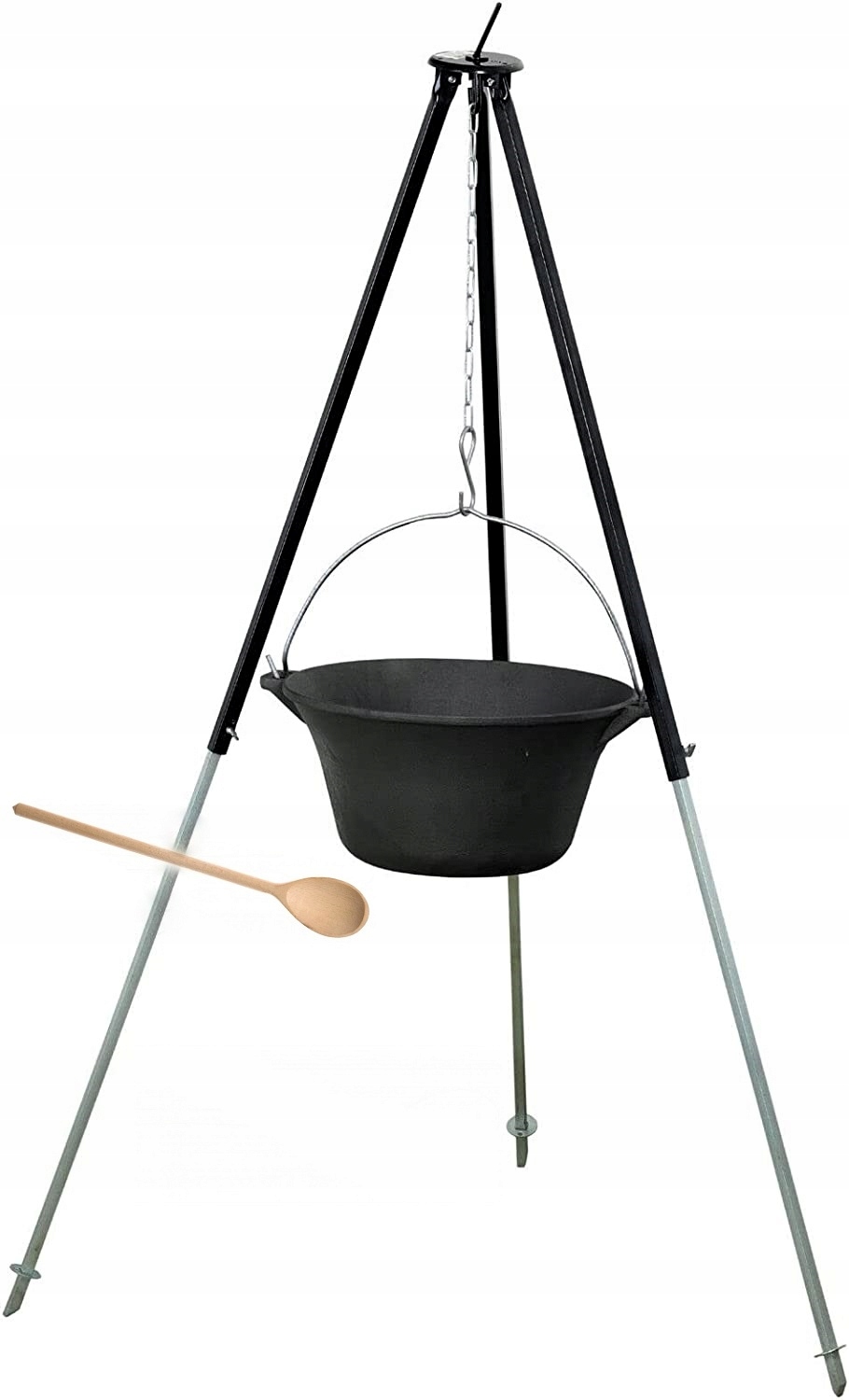 STOJAK TELESKOPOWY 100/180cm kociołek żeliwny 8l