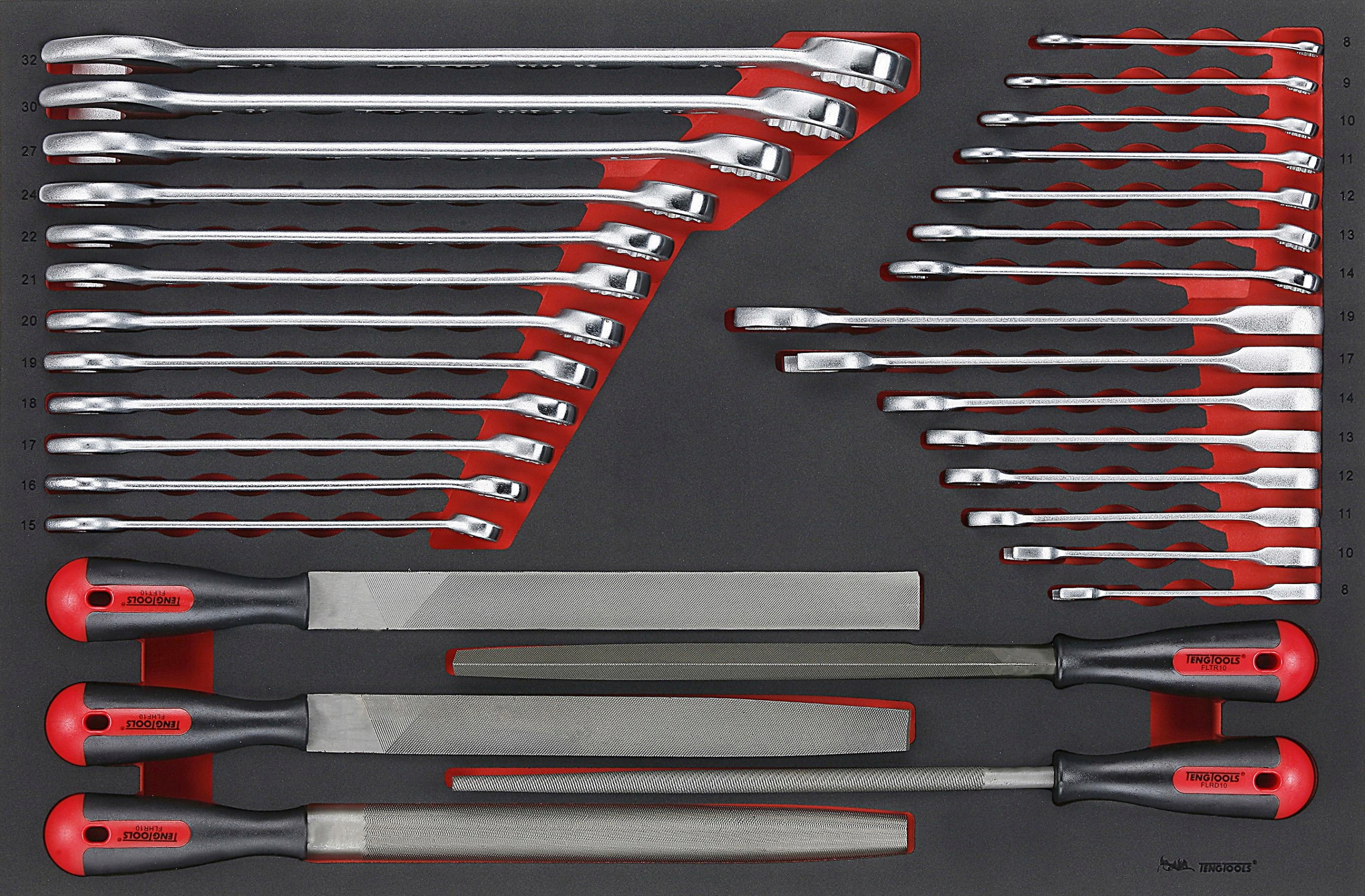 Sada kľúčov a pilníkov Teng Tools TTEX32 32-dielna