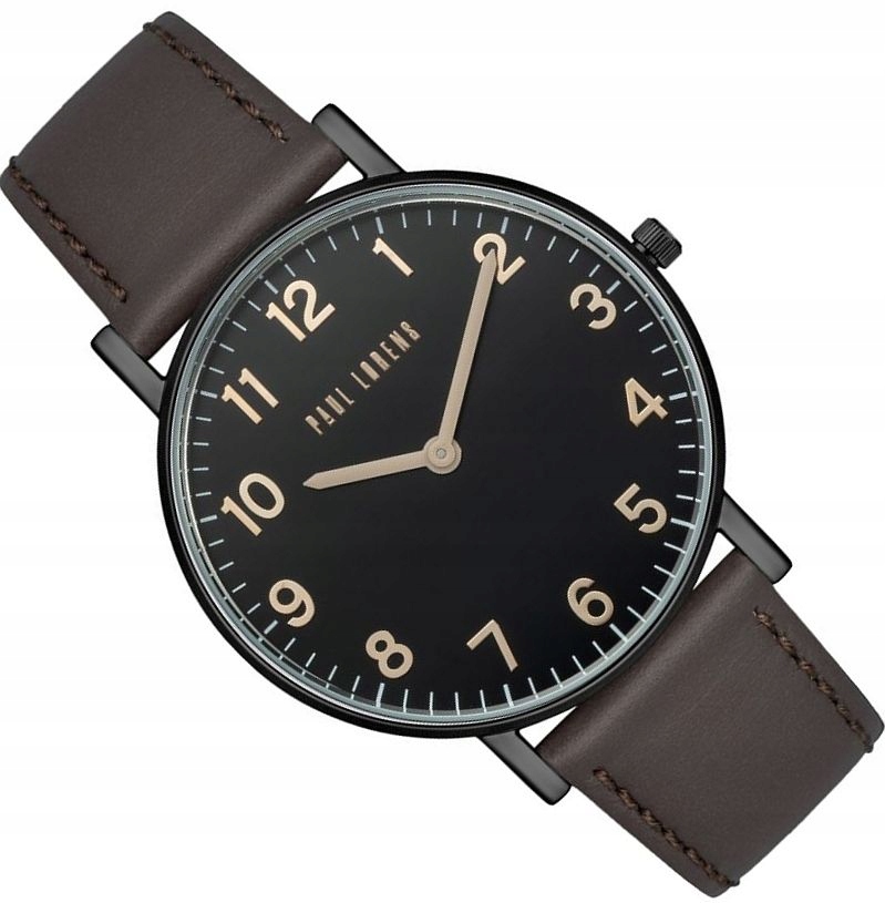 Klasické Pánské Hodinky Paul Lorens Pl 11989A5-1B3 Černé Slim Na Pásku 40 mm