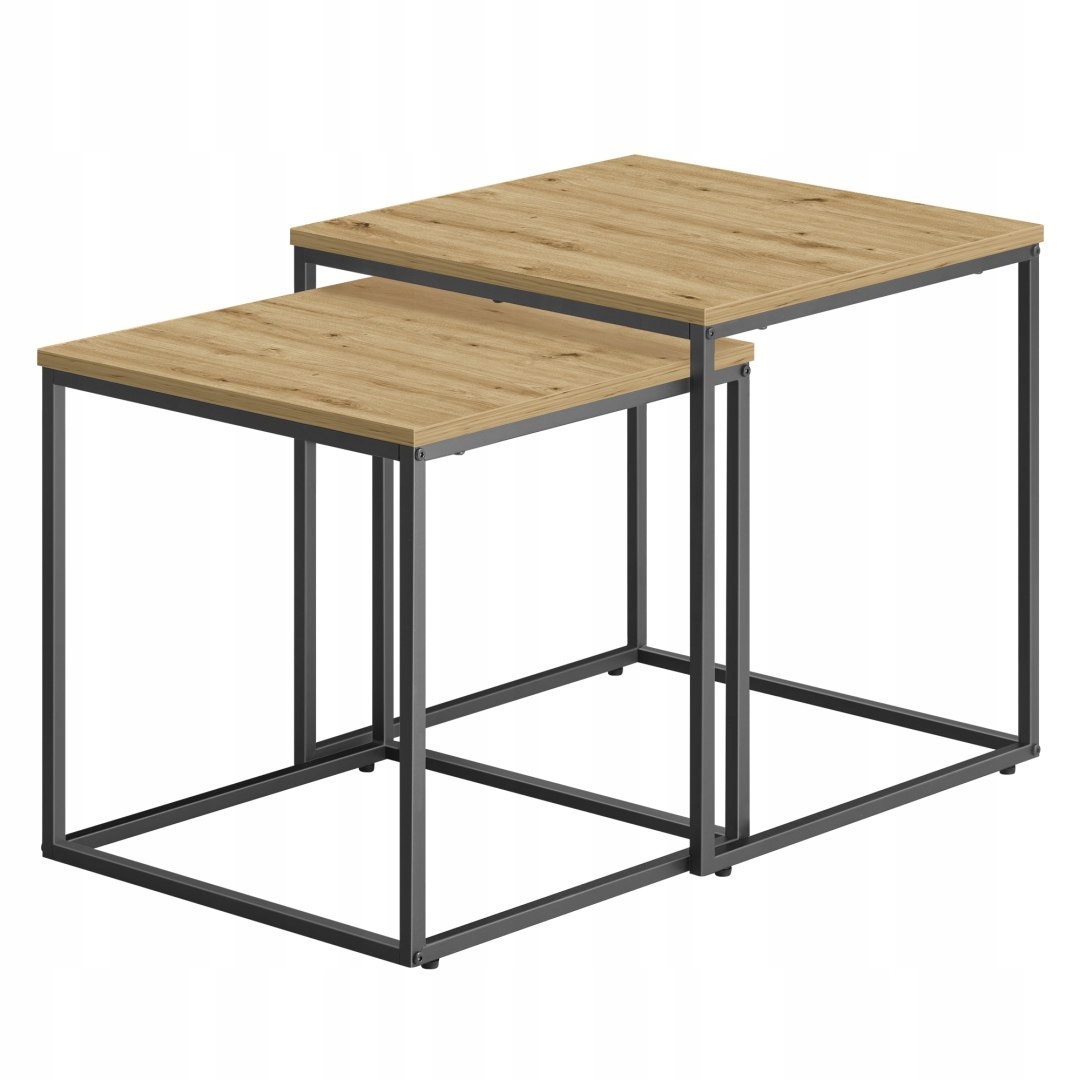 Konferenčný stolík štvorcový 2ks artisan čierne nohy