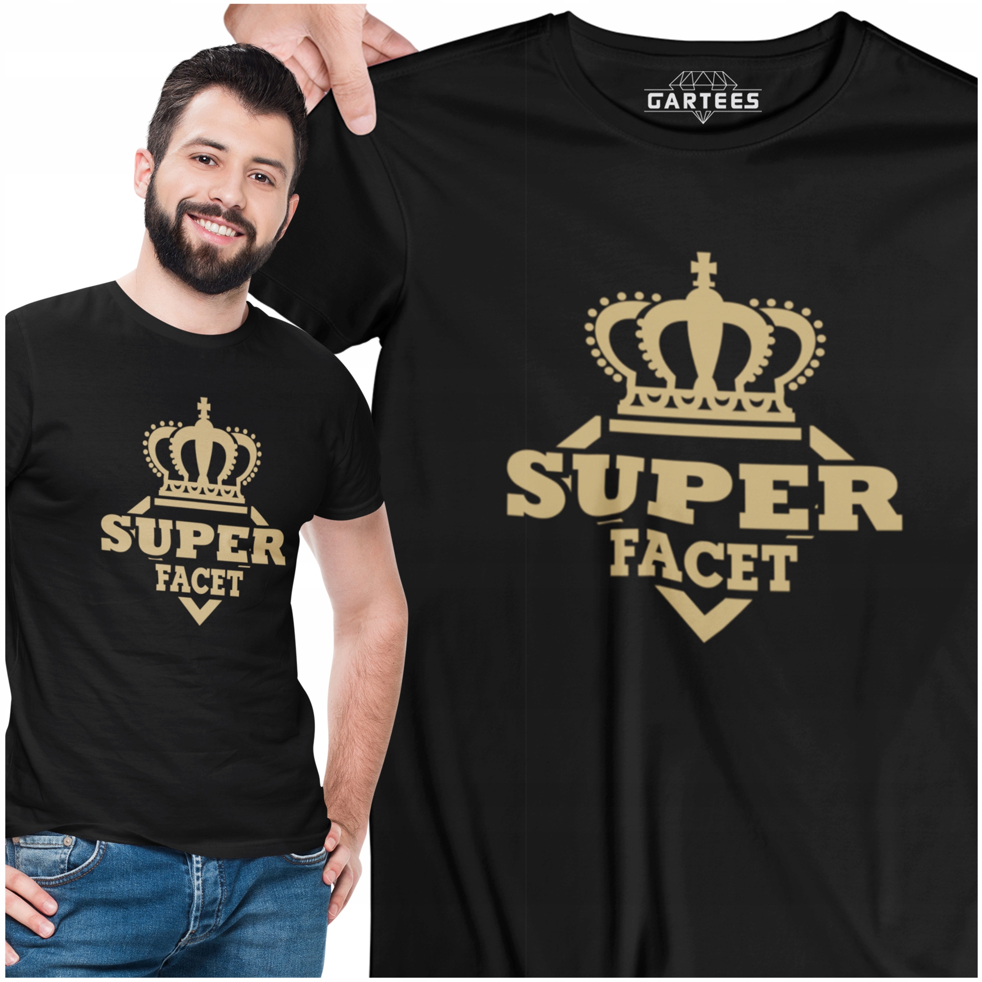 

T-shirt Męski Super Facet Prezent Na Urodziny