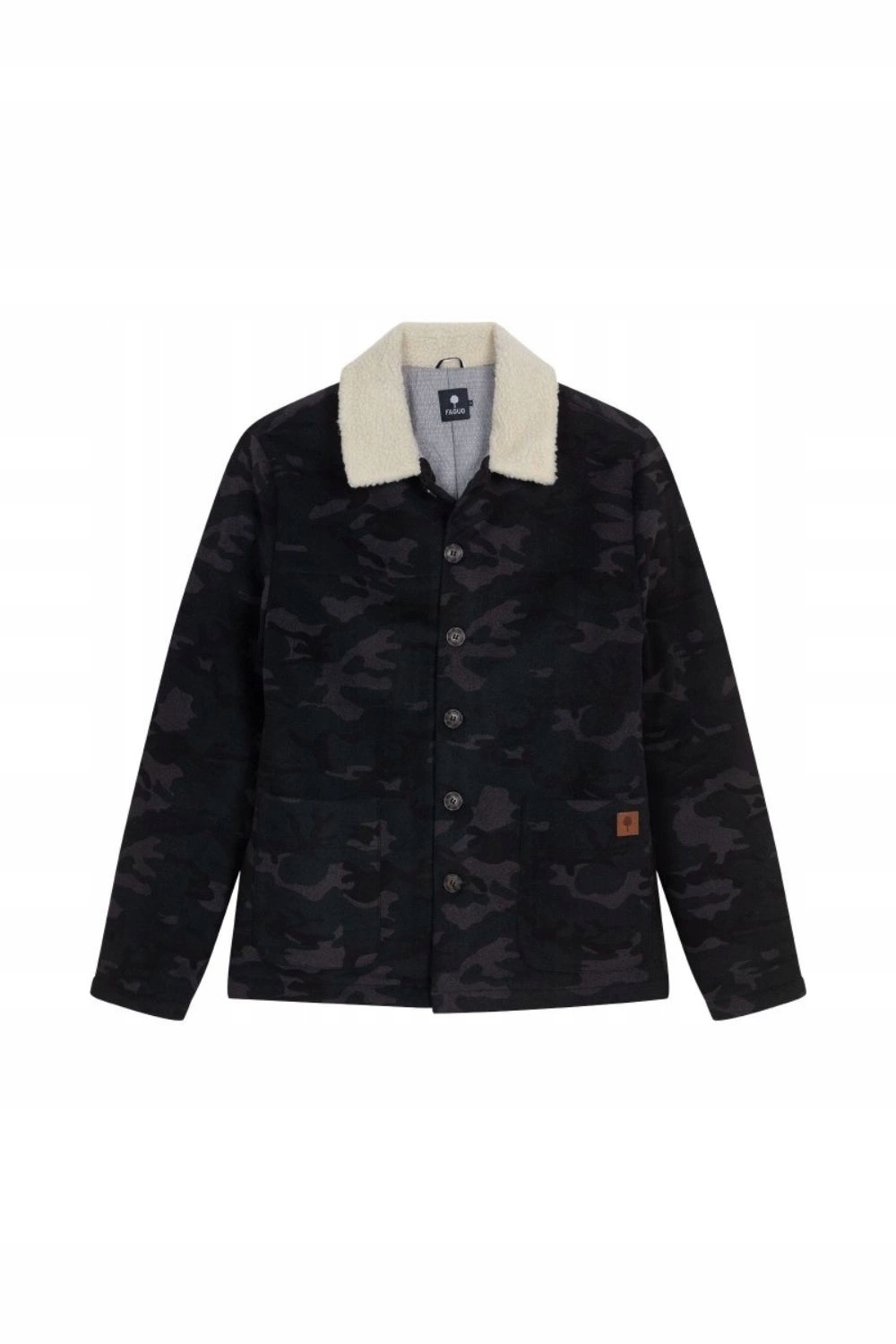 Pánská přechodová bunda Faguo s límečkem maskáčový, módní vlněná, vel. M