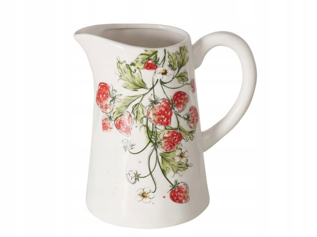 Keramický džbán Strawberry, s motivem jahod, 1250 ml