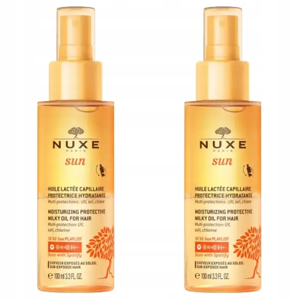 2x Nuxe Sun Dwufazowy ochronny olejek do włosów, 100 ml