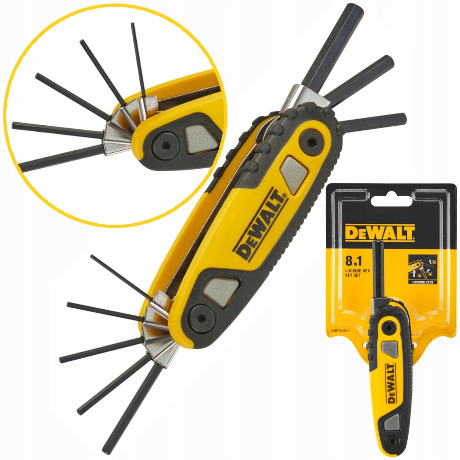 DeWALT Kieszonkowy zestaw kluczy imbusów 1,5 8mm komplet 8w1 DWHT0-70263