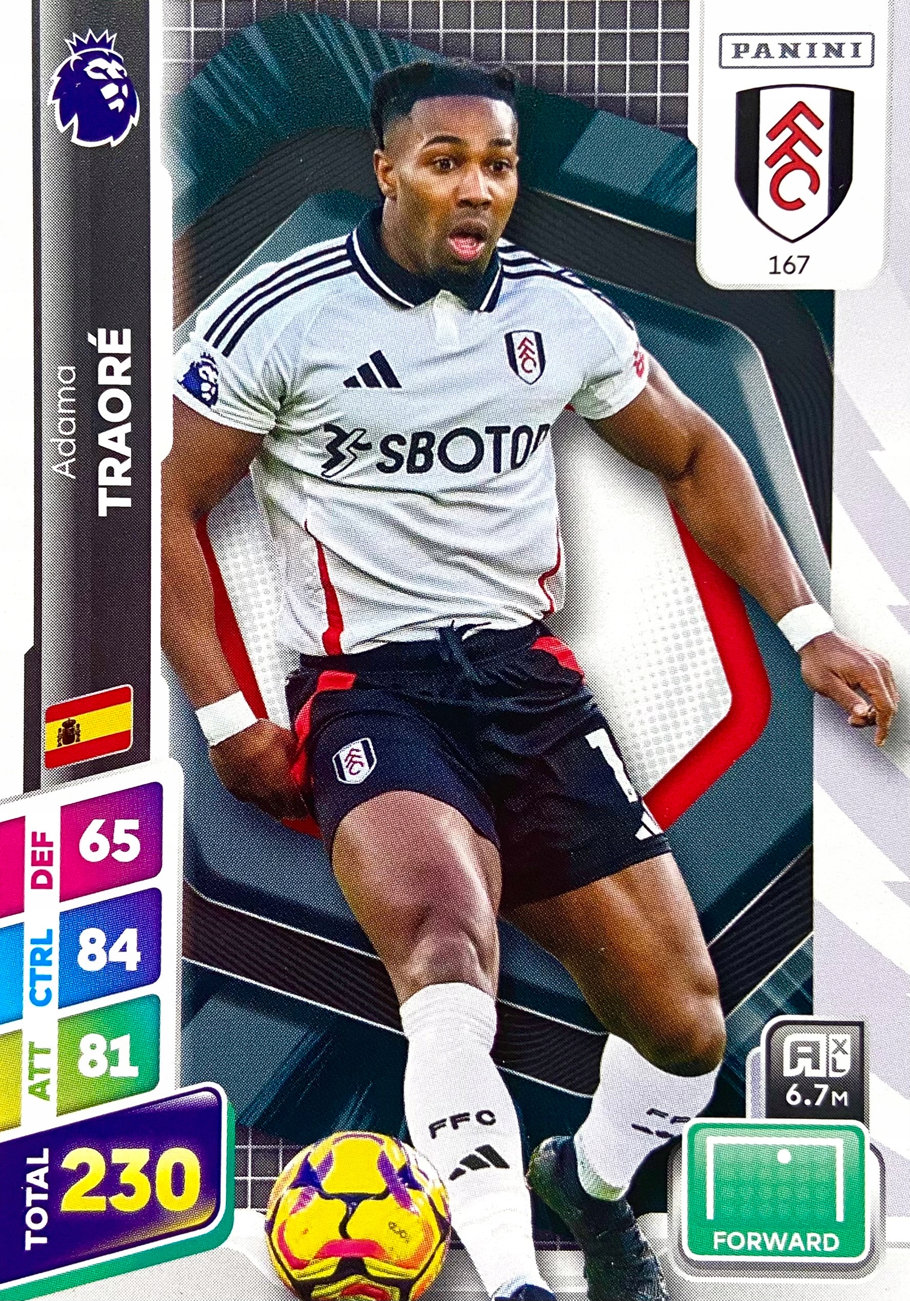 PREMIER LEAGUE PLUS 2025 BASE 167 ADAMA TRAORE FULHAM • Cena