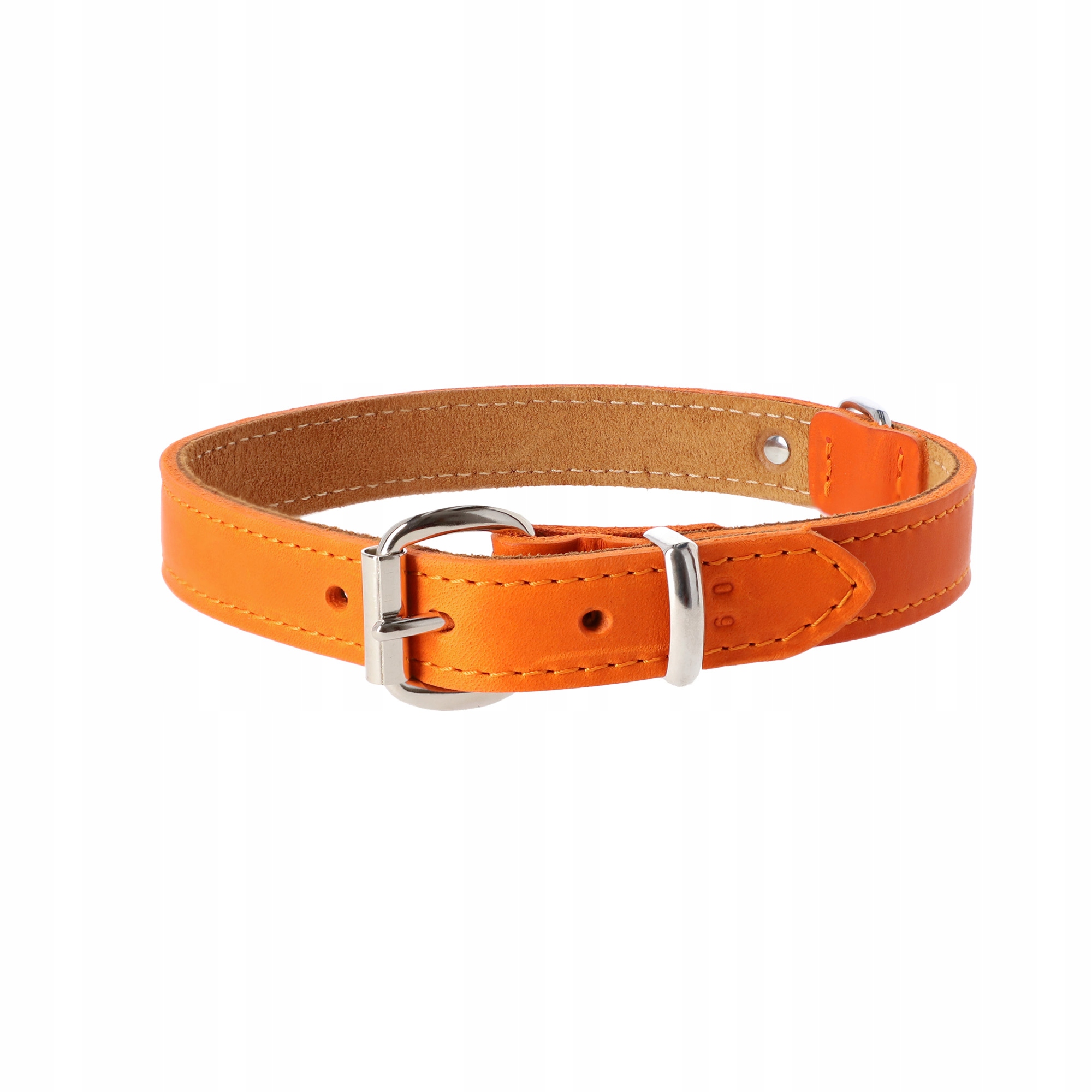 Levně Dingo Obojek Premium Soft Leather 2,5x60 CM Orange