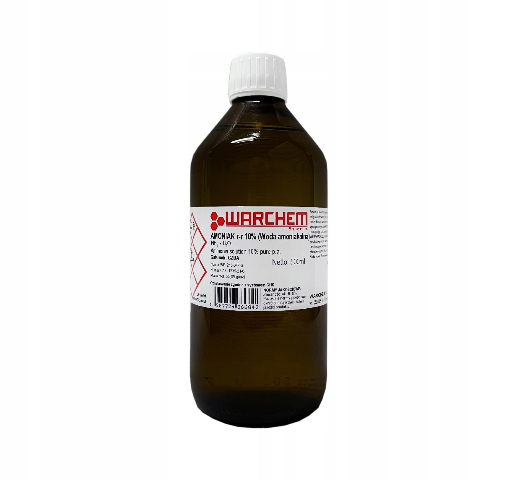 

Woda Amoniakalna 10% czysty do analiz 500ml