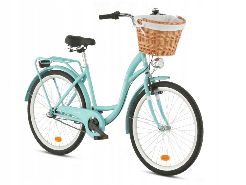 Rower miejski Indiana Moena 26 cali damski Lazurowy 2025 Kosz Wkład