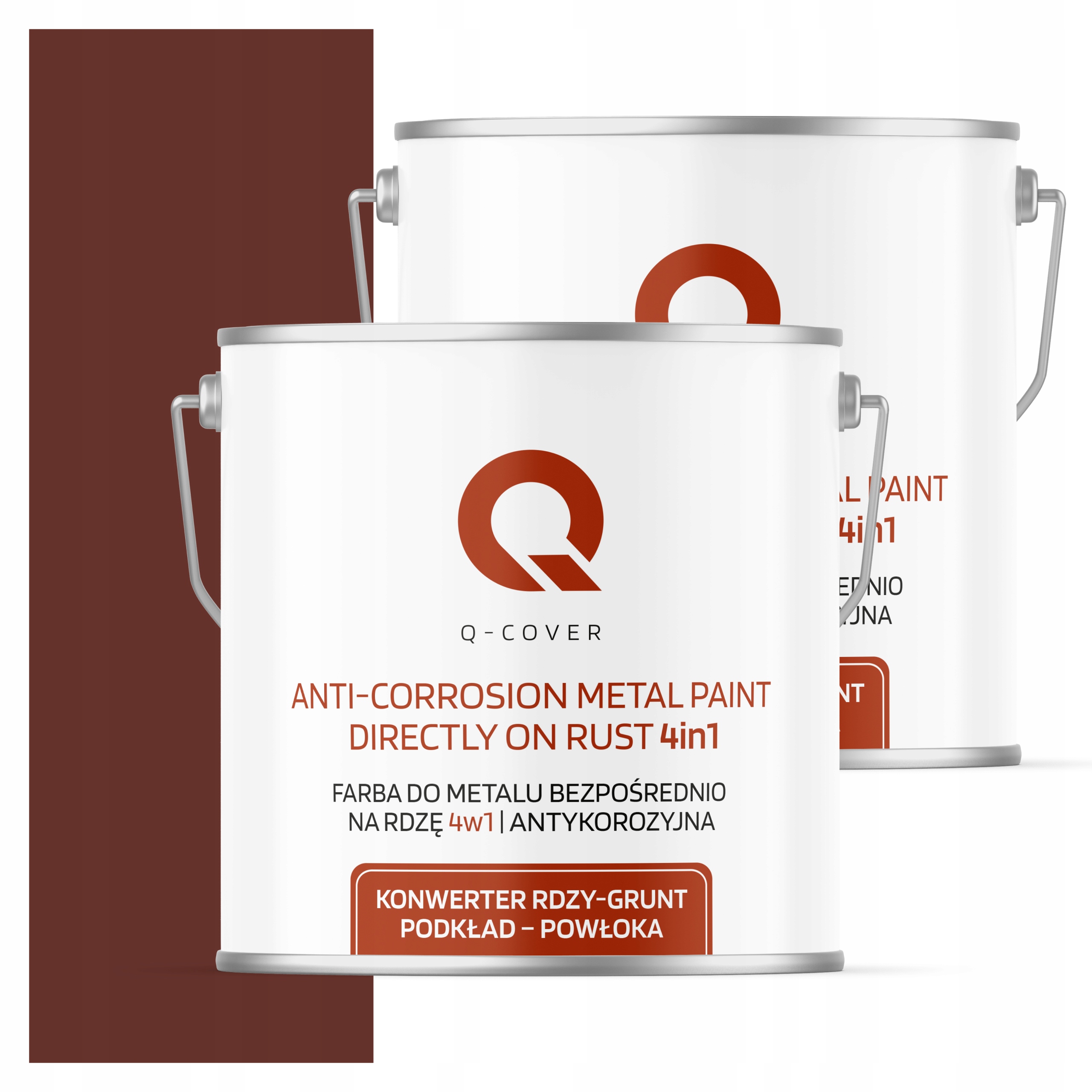 Barva Přímo na rez Metal Aluminium Ocel 5L 4v1 Polomatný Červený Bronz