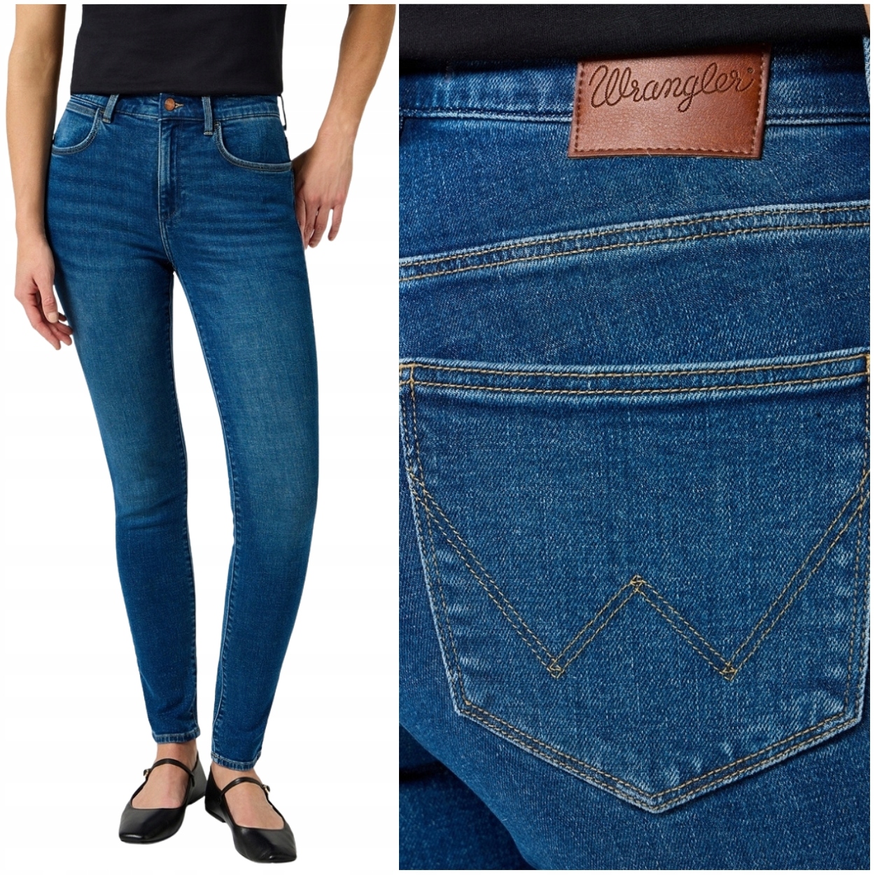 Wrangler High Skinny Vintage vysoké dámské džínové kalhoty úzké nohavice W26 L32