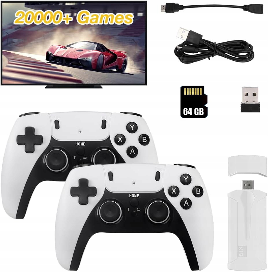 Konsola Retro Tv 20000 Gra Telewizyjna 2 Pady Hdmi 4K Usb Emulator Do Gier
