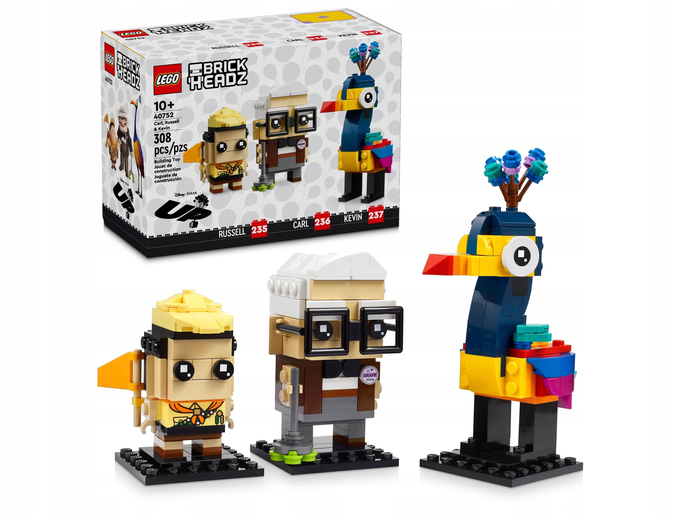 Lego 40752 BrickHeadz – Carl, Russell a Kevin – postavy z filmu Odlet