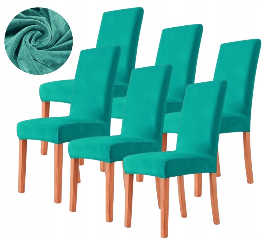 Sada 6 Ks Potahů Na Židli Velur Premium Plyš Elastický