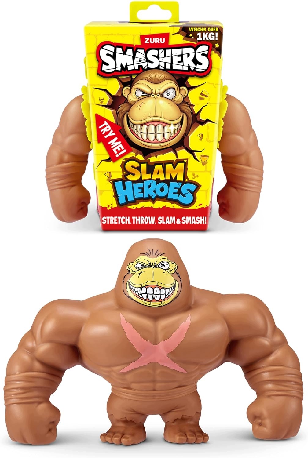 Smashers Slam Heroes Goryl Brązowy Rozciągliwa Figurka 22 cm