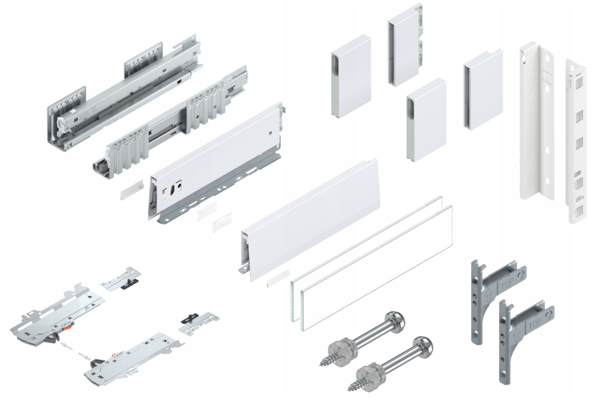 

Blum Szuflada Merivobox 350 Wysoka E Tip-On Biała