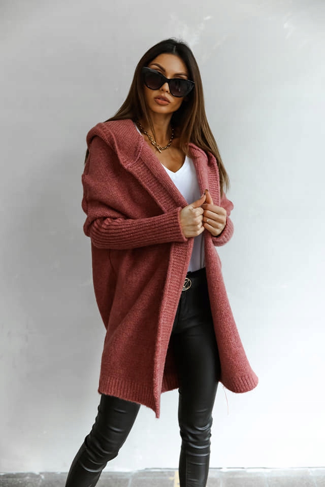 

Kardigan z kapturem Me Gusta Mateo róż indyjski