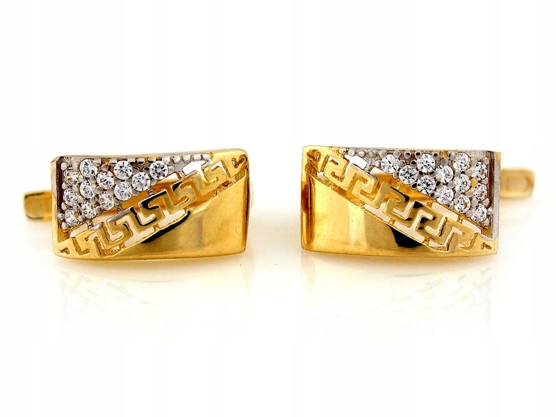 Dámské náušnice ze zlata 585, anglické, s moderními zirkony, 14 karátů