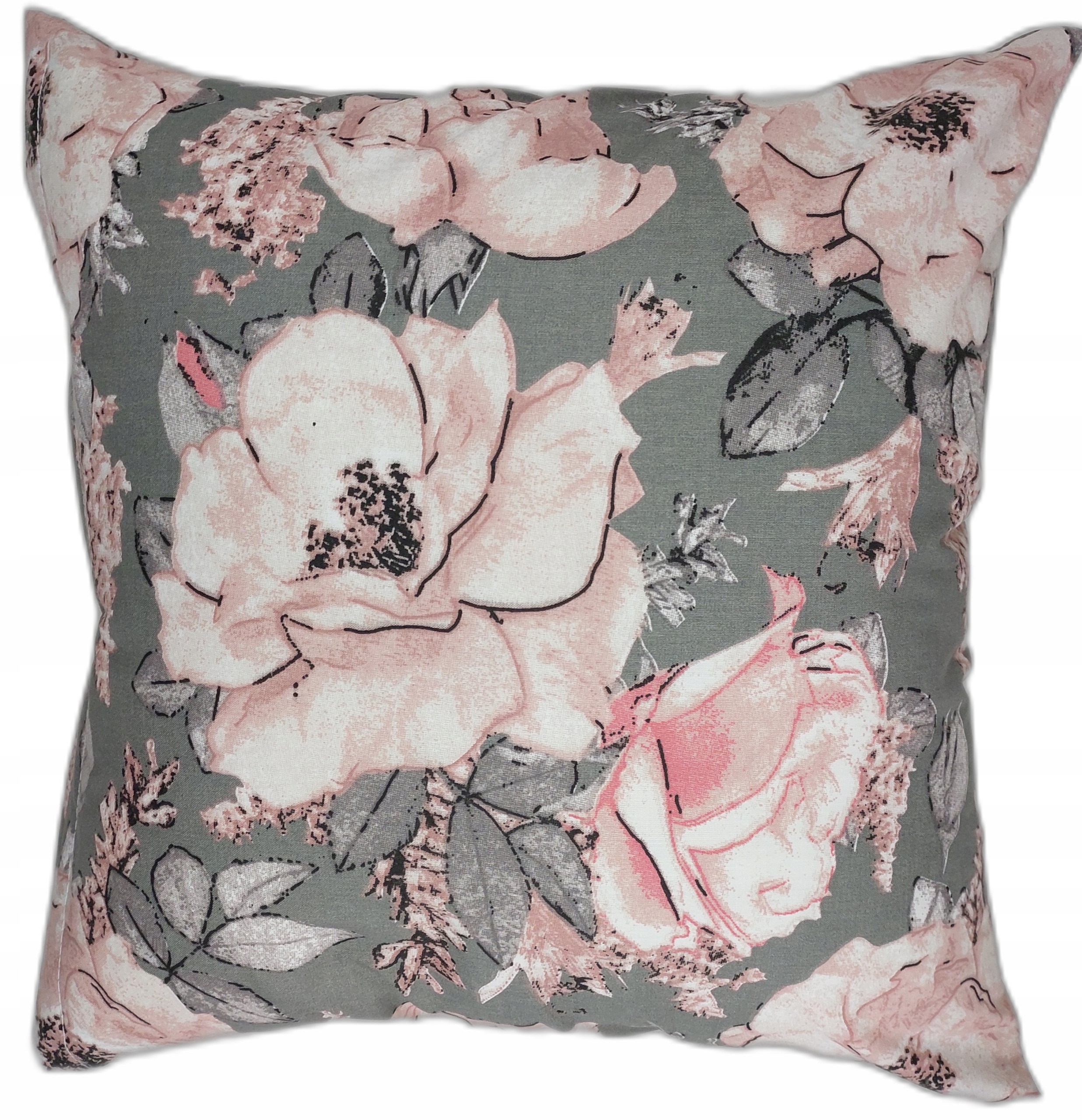 POSZEWKA BAWEŁNIANA 40X40 NA JAŚKA SZARA KWIATY