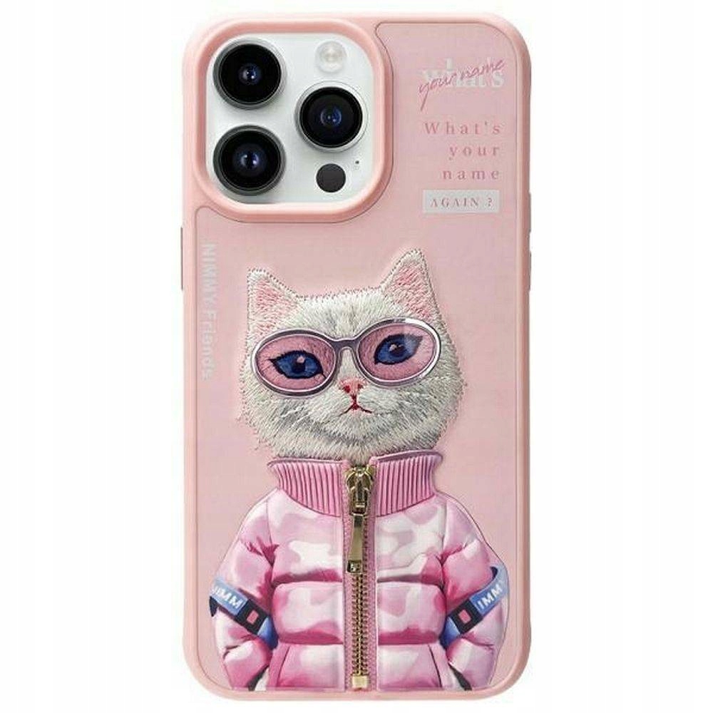Nimmy Pouzdro Cool&cute 2.0 Cat pro iPhone 15 Pro Růžové