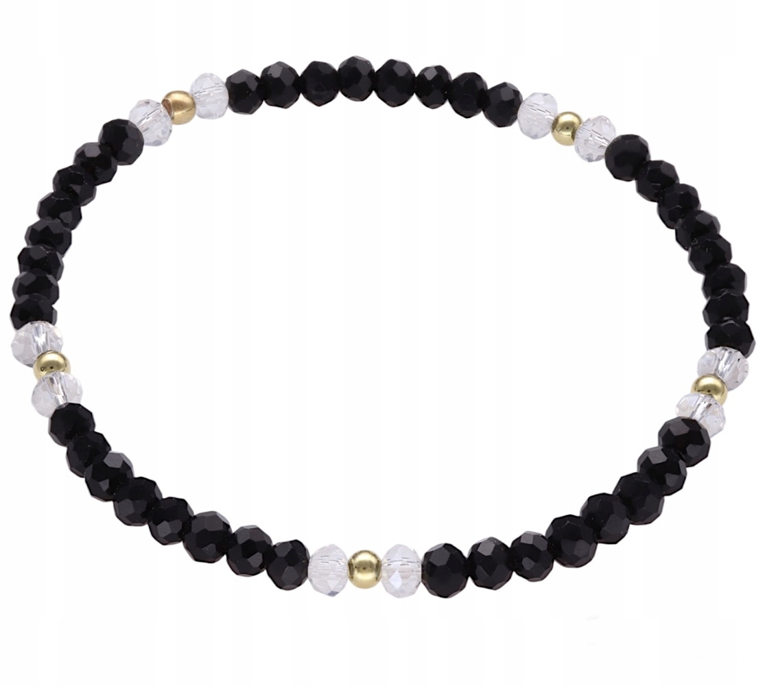 Náramek Ag 925 s černými krystaly PW0020224BG