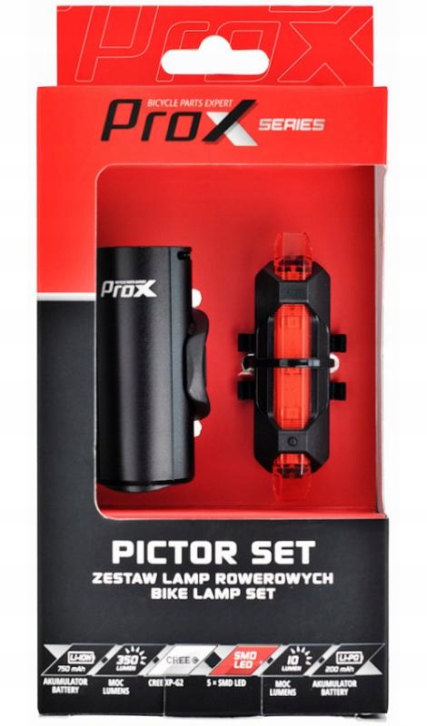 ZESTAW LAMP PROX PICTOR SET CZARNY CREE 350+10Lm Kod producenta A-O-B-P-0346