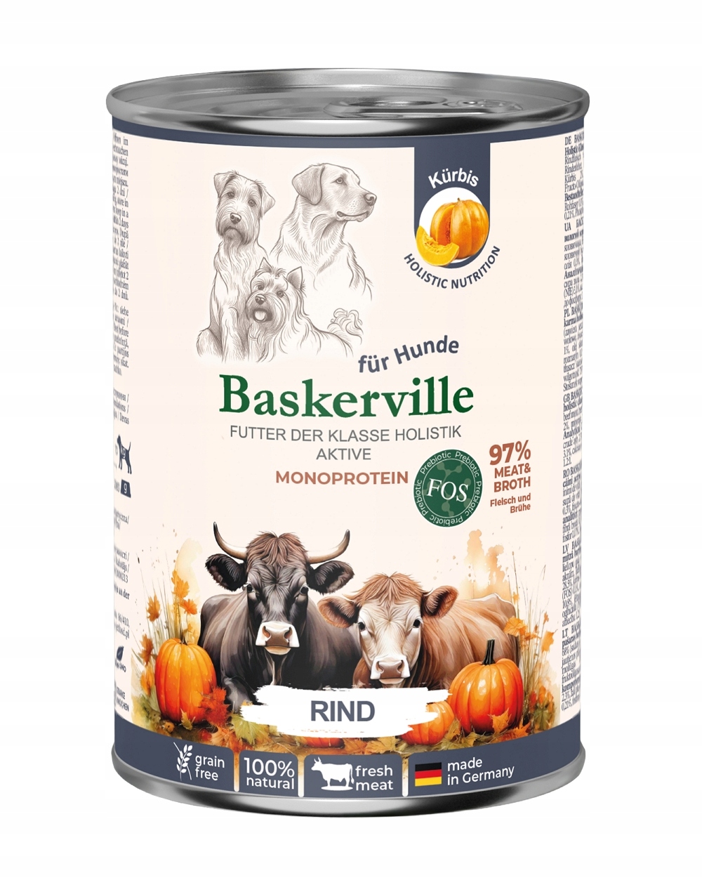 Levně Baskerville Premium vlhké krmivo pro psy Adult Hovězí 24x400 g
